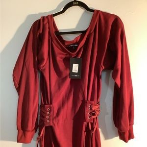 Burgundy Rise and grind Corset dress